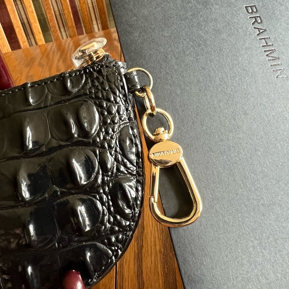 Brahmin Black Britt Melbourne Croc-Embossed Pouch / case. NEW condition - Picture 6 of 8
